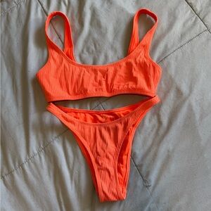 La Hearts Orange Bikini Set Vibrant Swimwear